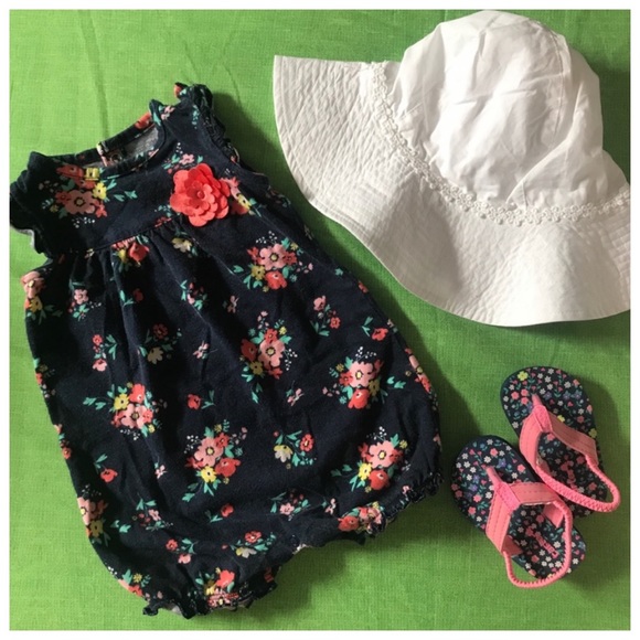 Carters floral bubble romper - Picture 3 of 3